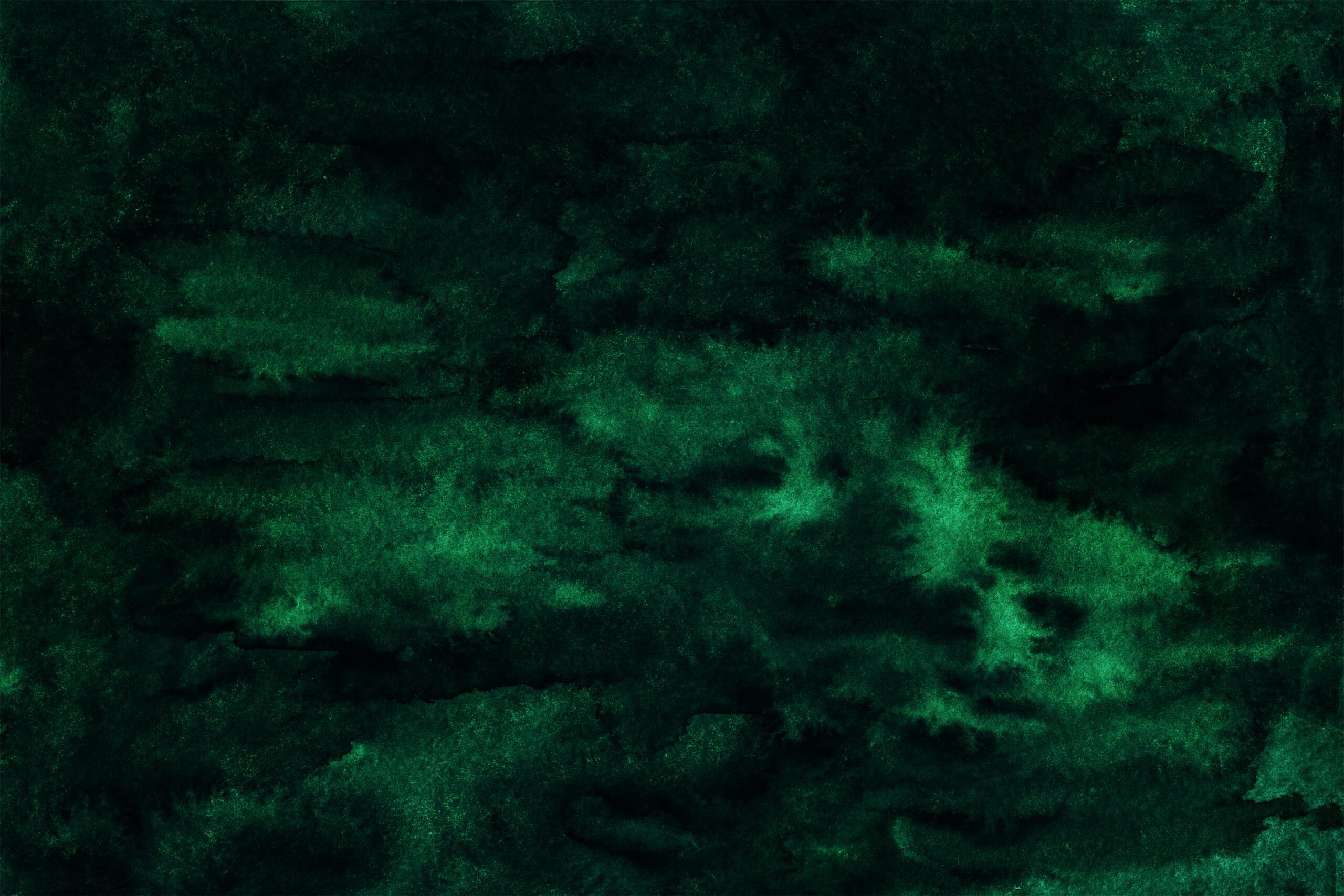 Dark green watercolor texture with various shades blending and creating a cloudy, abstract pattern across the image.